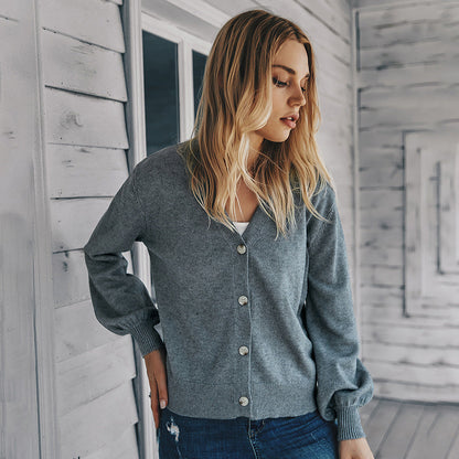 Luxe Knitted Cardigan | V-Neck, Lightweight Polyester