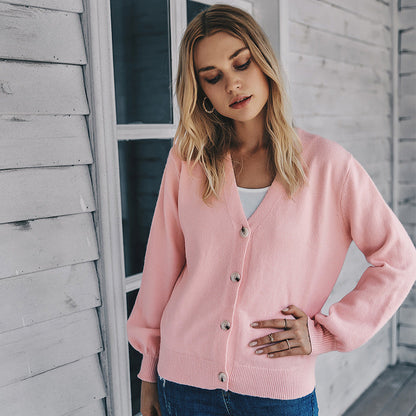 Luxe Knitted Cardigan | V-Neck, Lightweight Polyester