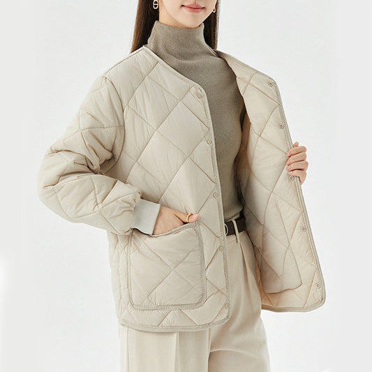 Luxe Quilted Coat | Lightweight Nylon, Relaxed Fit