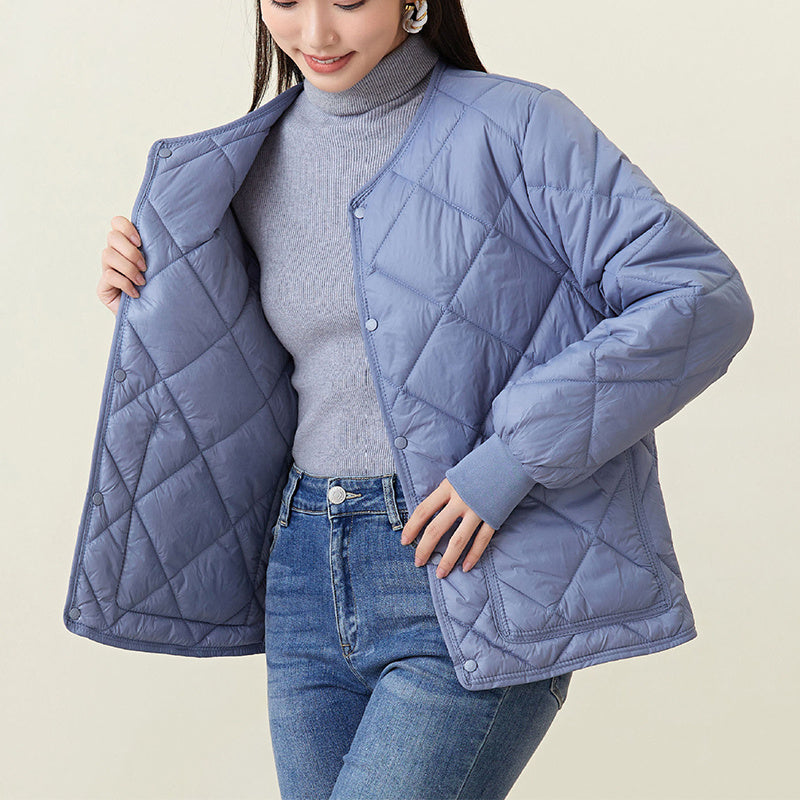 Luxe Quilted Coat | Lightweight Nylon, Relaxed Fit