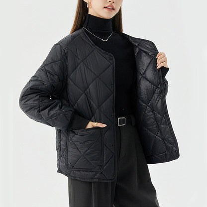 Luxe Quilted Coat | Lightweight Nylon, Relaxed Fit