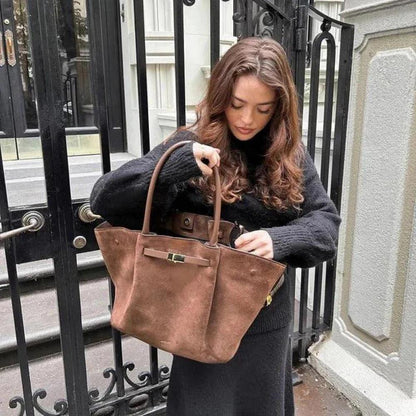Sac à main en daim végétal pour femmes – Élégant, durable et spacieux avec des poignées confortables