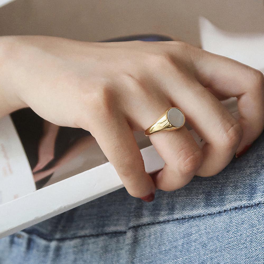 Bague femme en or taille 46,8-57,2 mm acier inoxydable perle d'eau douce