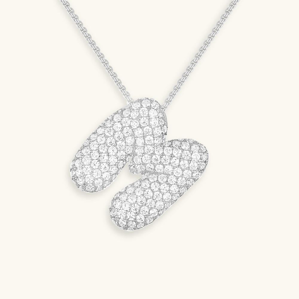 Variant image for Collier Femme Or 18 Carats avec Pendentif Initial et Diamant Simulant 18 pouces-39