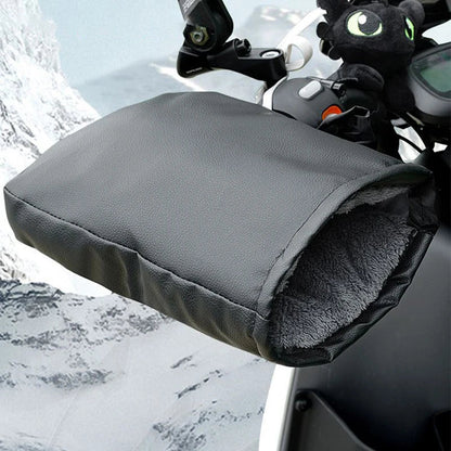 Waterproof and Heated Motorcycle Handlebar Mitts – Winter Hand Protection, Thermal Insulation, Reflective Strips