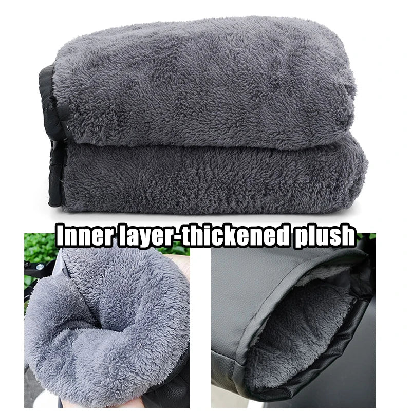 Waterproof and Heated Motorcycle Handlebar Mitts – Winter Hand Protection, Thermal Insulation, Reflective Strips
