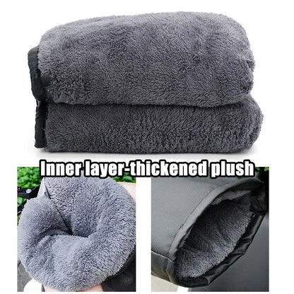 Waterproof and Heated Motorcycle Handlebar Mitts – Winter Hand Protection, Thermal Insulation, Reflective Strips