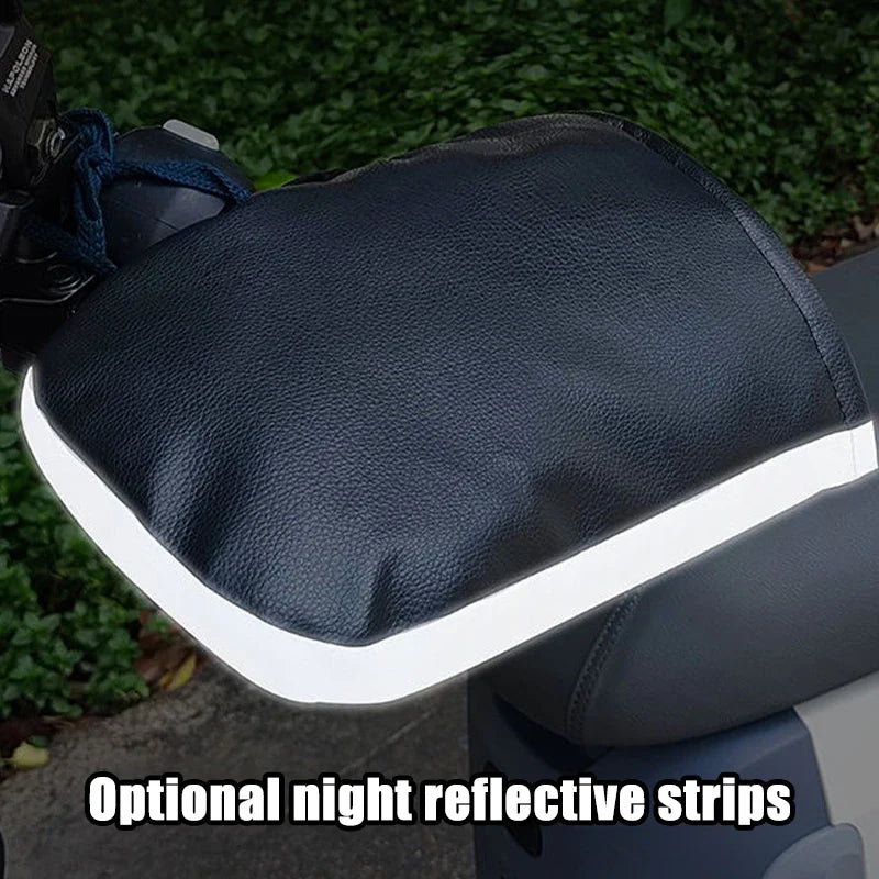 Waterproof and Heated Motorcycle Handlebar Mitts – Winter Hand Protection, Thermal Insulation, Reflective Strips