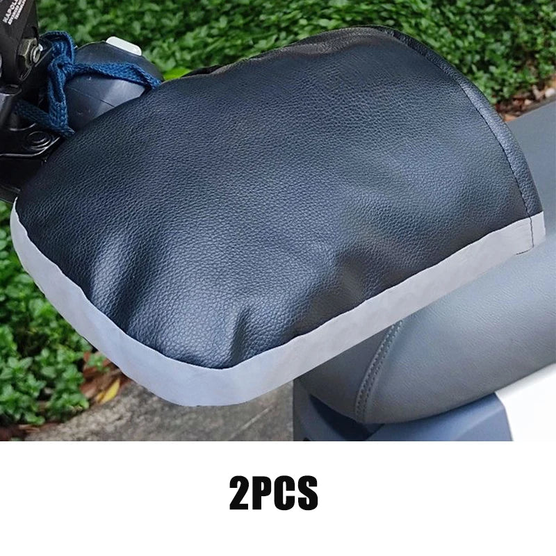 Waterproof and Heated Motorcycle Handlebar Mitts – Winter Hand Protection, Thermal Insulation, Reflective Strips