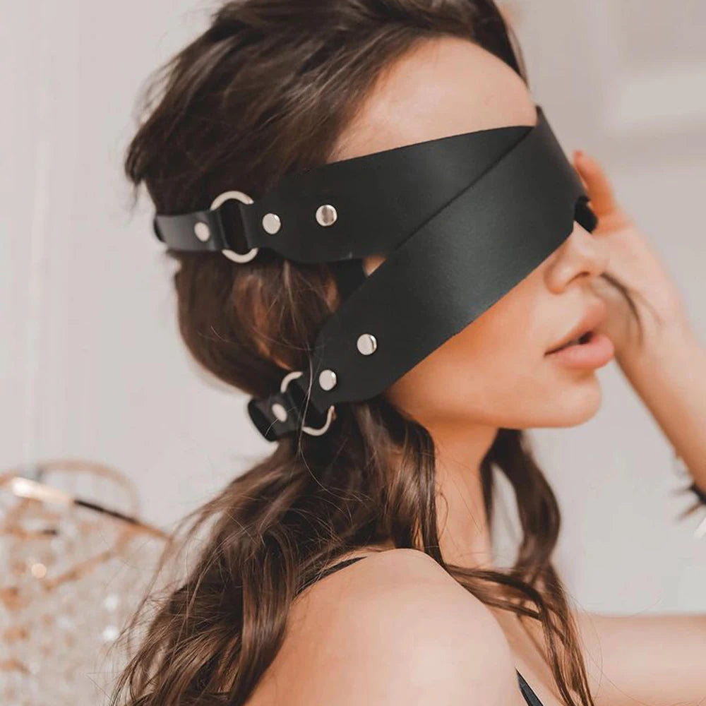 Masque de Femme Chat en Cuir Synthétique pour Halloween et Déguisement