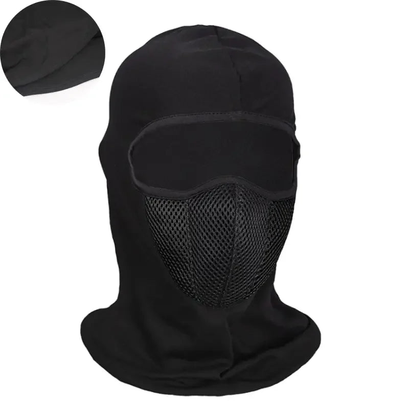 Masque intégral pour homme – Respirant et coupe-vent pour sports de plein air, noir, taille unique