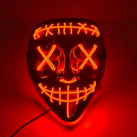 LED Light-Up Purge Mask for Halloween and Parties – Strange and Customizable Effect