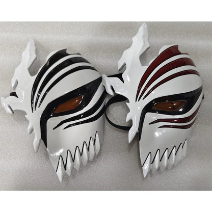 Ichigo Kurosaki Hollow Half-Face Mask in Acrylic – Cosplay and Halloween with Authentic Details and Amber Lenses