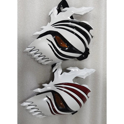 Ichigo Kurosaki Hollow Half-Face Mask in Acrylic – Cosplay and Halloween with Authentic Details and Amber Lenses