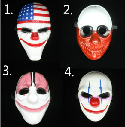 Masque de Clown d'Halloween en PVC pour Déguisement – Masque Complet Inspiré de Payday 2