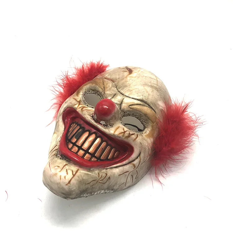 Masque de Clown Horreur Rétro pour Halloween – Masque Unisexe avec Détails Usés