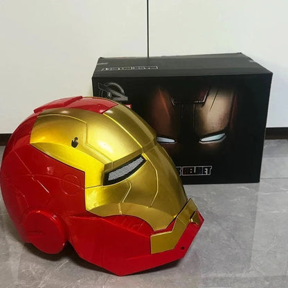 Masque de cosplay portable lumineux Iron Man pour enfants – Casque rouge et or inspiré des Vengeurs