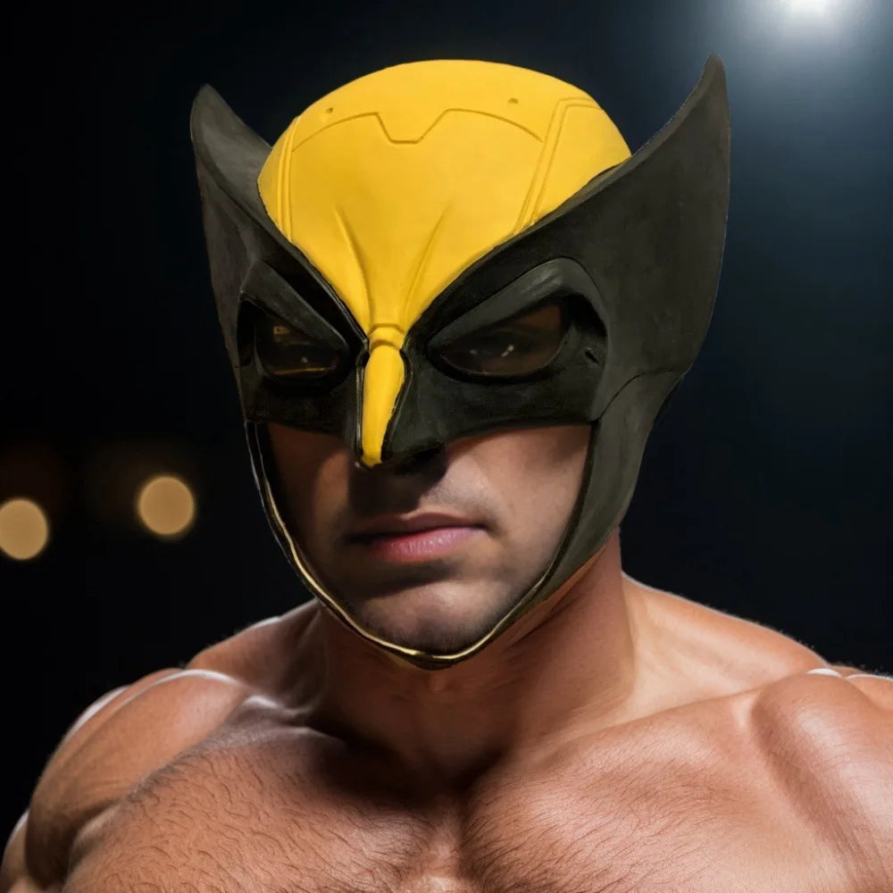 Masque de cosplay Wolverine en latex – Casque complet pour Halloween et événements pour adultes