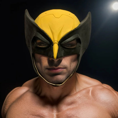 Masque de cosplay Wolverine en latex – Casque complet pour Halloween et événements pour adultes