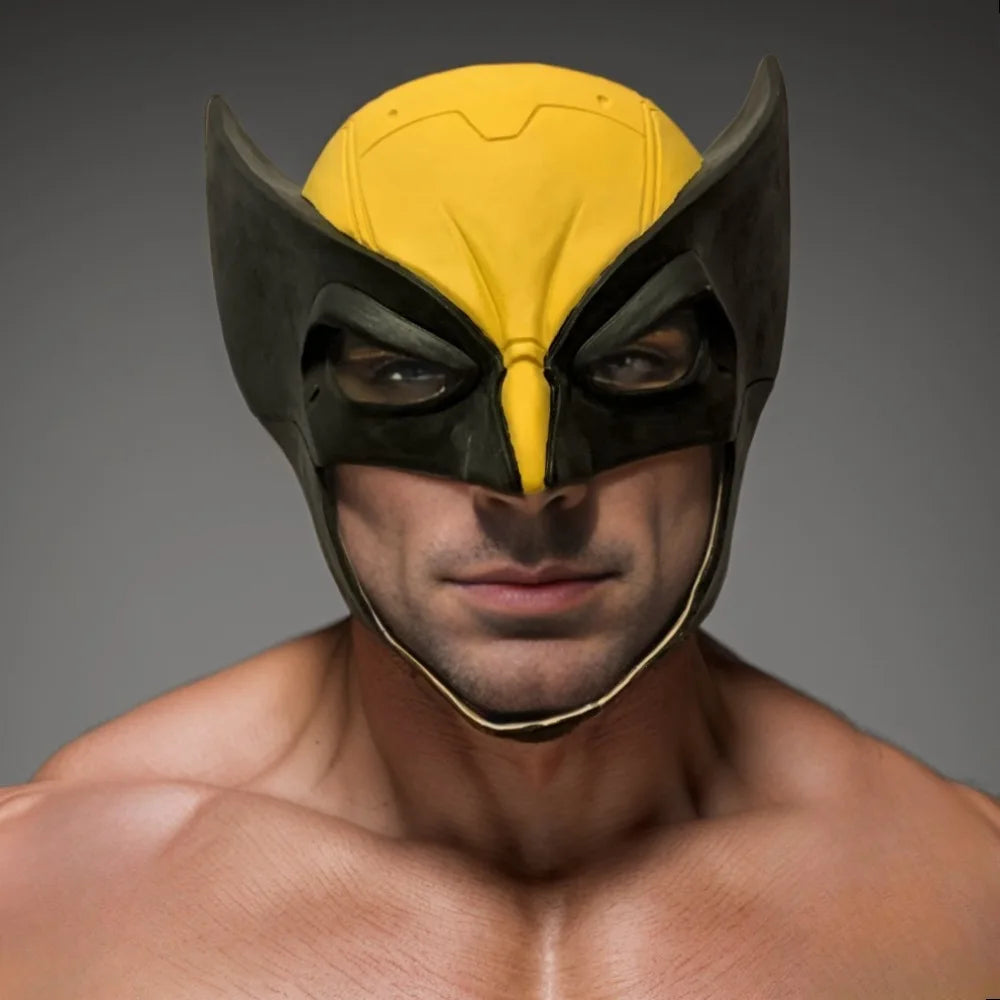 Masque de cosplay Wolverine en latex – Casque complet pour Halloween et événements pour adultes