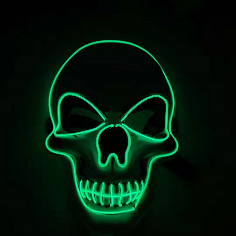 Masque de crâne lumineux à DEL pour costume d'Halloween avec modes d'éclairage réglables - Accessoire de costume unique