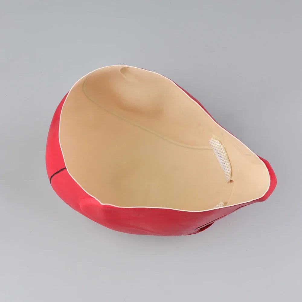 Masque en latex Capuchon Rouge pour cosplay et Halloween – Surface lisse rouge avec détails noirs, taille unique adulte