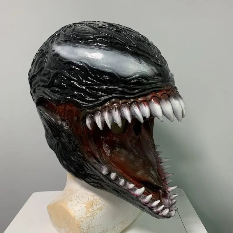 Masque en latex pour cosplay et Halloween – Casque intégral unisexe avec détails horrifiants