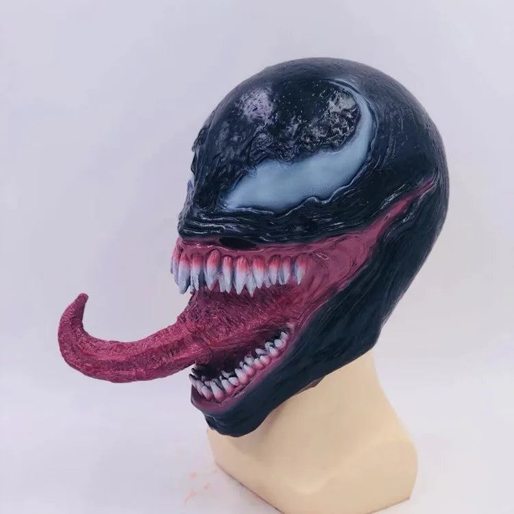 Masque en latex pour cosplay et Halloween – Casque intégral unisexe avec détails horrifiants