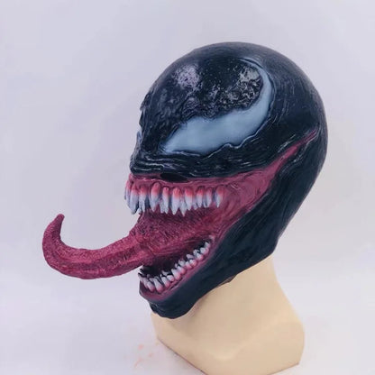 Masque en latex pour cosplay et Halloween – Casque intégral unisexe avec détails horrifiants