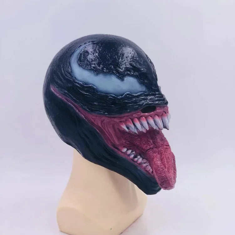 Masque en latex pour cosplay et Halloween – Casque intégral unisexe avec détails horrifiants