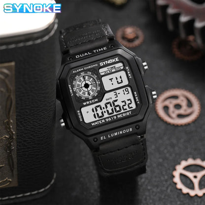 Montre numérique militaire extérieure pour homme avec bracelet en nylon – Montre sportive multifonction étanche