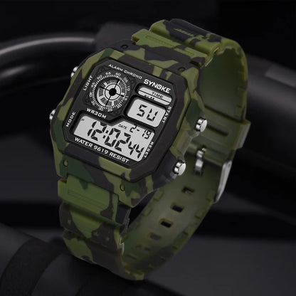 Montre numérique militaire extérieure pour homme avec bracelet en nylon – Montre sportive multifonction étanche