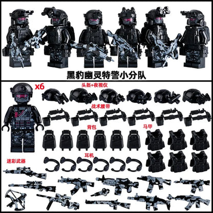 Military Mini Doll Building Blocks Set – Camouflage Yellow Desert Ghost Special Forces