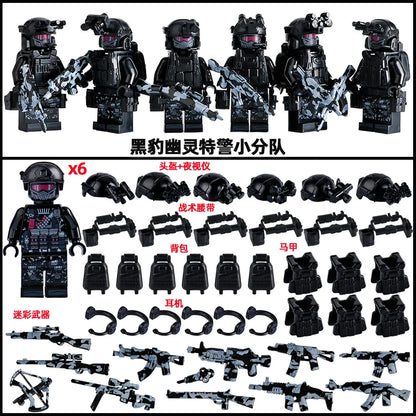 Military Mini Doll Building Blocks Set – Camouflage Yellow Desert Ghost Special Forces