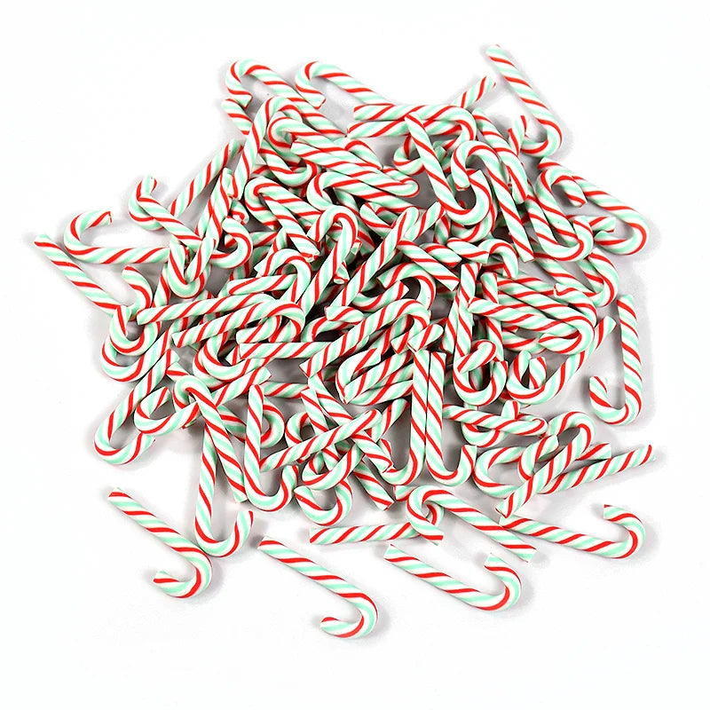 Mini décoration de Noël en forme de canne en résine – 10/30/50 pièces rouge et blanc