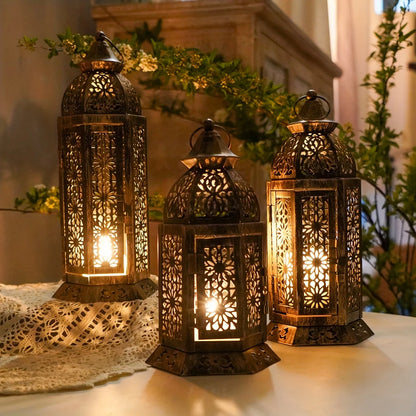 Mira Lantern Candelabra | Metal Retro Moroccan Design