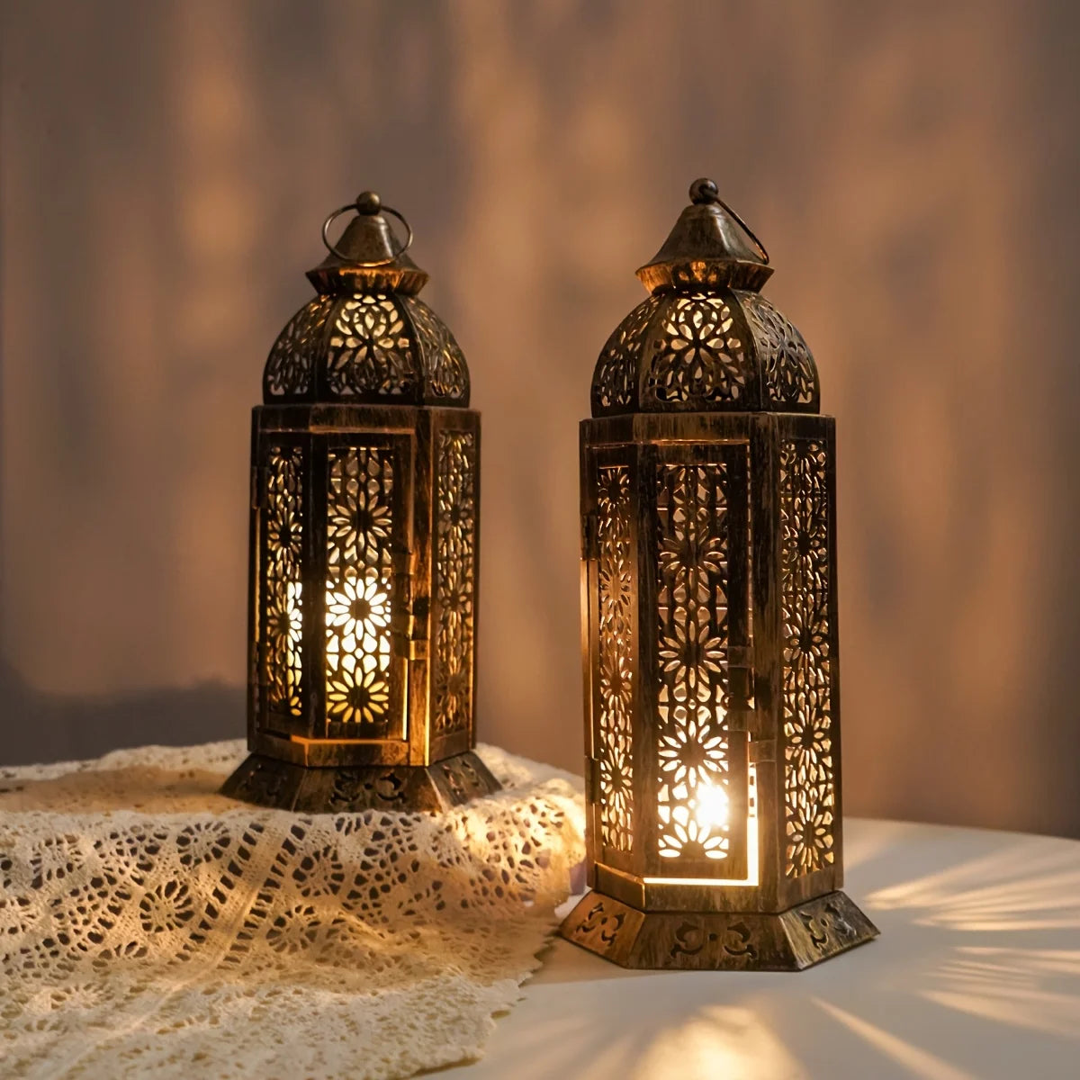 Mira Lantern Candelabra | Metal Retro Moroccan Design