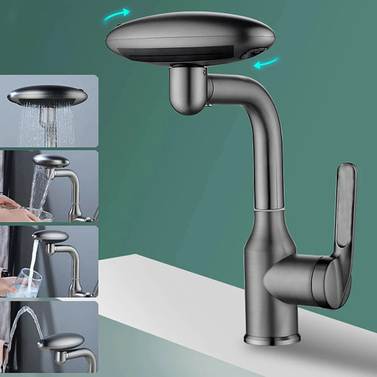 Robinet cascade Mira | 4 modes de sortie d'eau, rotation à 360°