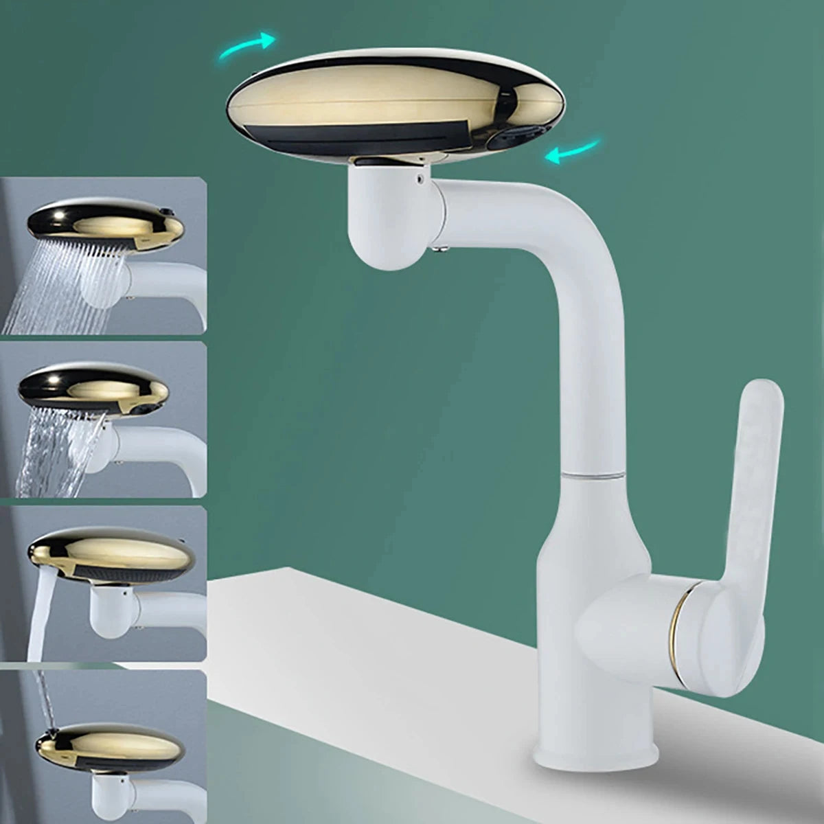 Robinet cascade Mira | 4 modes de sortie d'eau, rotation à 360°