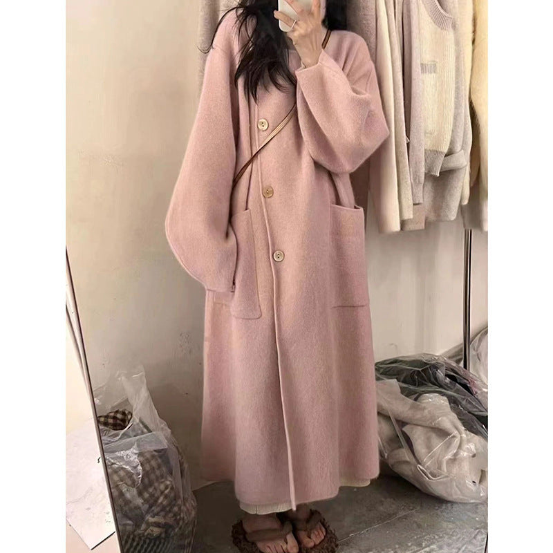 Mira Wool Coat | Midlength Overcoat with Cozy Turtleneck Design