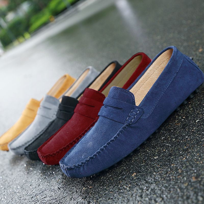 Mocassins décontractés en daim pour hommes – Confort et élégance en noir et autres couleurs