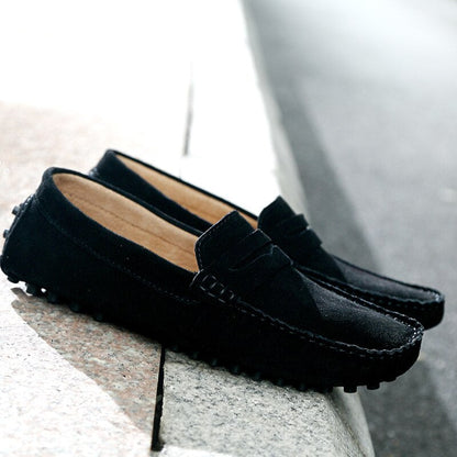 Mocassins décontractés en daim pour hommes – Confort et élégance en noir et autres couleurs