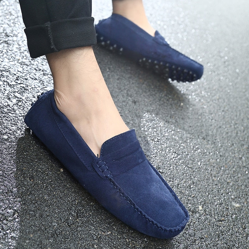 Mocassins décontractés en daim pour hommes – Confort et élégance en noir et autres couleurs