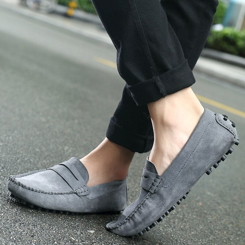 Mocassins décontractés en daim pour hommes – Confort et élégance en noir et autres couleurs