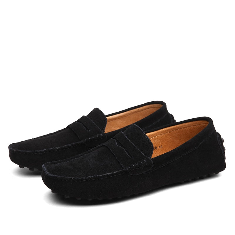 Mocassins décontractés en daim pour hommes – Confort et élégance en noir et autres couleurs