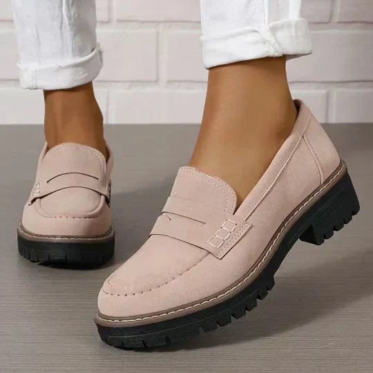 Mocassins noirs pour femmes avec semelle rembourrée de 4,5 cm – Confort optimal et design à enfiler