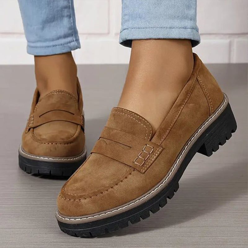 Mocassins noirs pour femmes avec semelle rembourrée de 4,5 cm – Confort optimal et design à enfiler