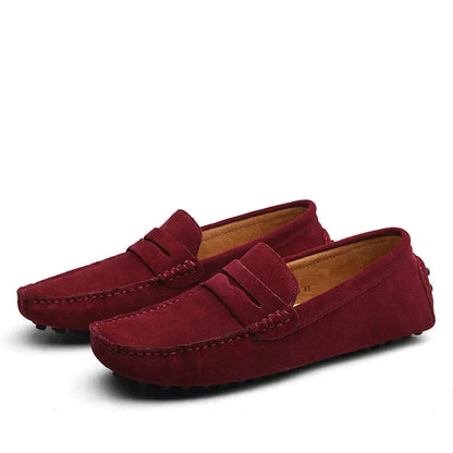 Lightweight Suede Moccasins for Men – Slip-On Shoes with Durable Sole for Office and Casual Outings