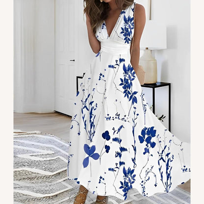 Robe d'été élégante pour femme, longue et fluide – Élégante et confortable pour les journées chaudes