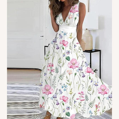 Robe d'été élégante pour femme, longue et fluide – Élégante et confortable pour les journées chaudes